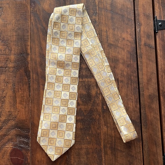 Men’s Gold and Silver Nordstrom Silk Necktie - Picture 1 of 8